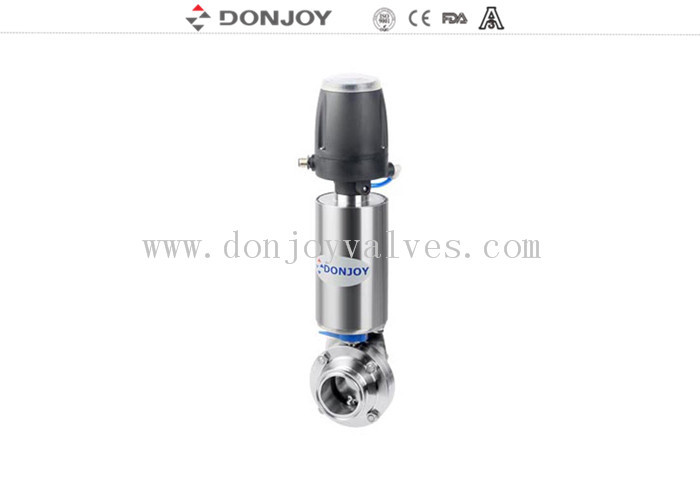 DN10 - DN300 Sanitary Welding L Butterfly Valves With OD 85 Acuator and automatic control unit