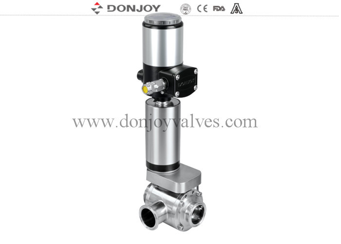 Donjoy SS316L 2 Inch Pneumatic 3 Way T loại van bướm với Tri Camp End