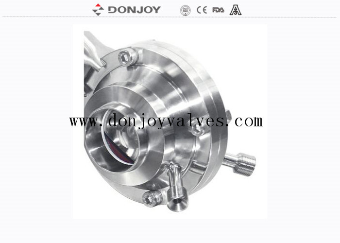 SS304 Sanitary Butterfly type ball valve với CIP cleaning